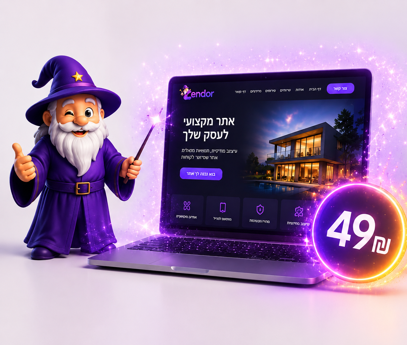 אתר מקצועי לעסק שלך — זנדור, החל מ-49 ₪